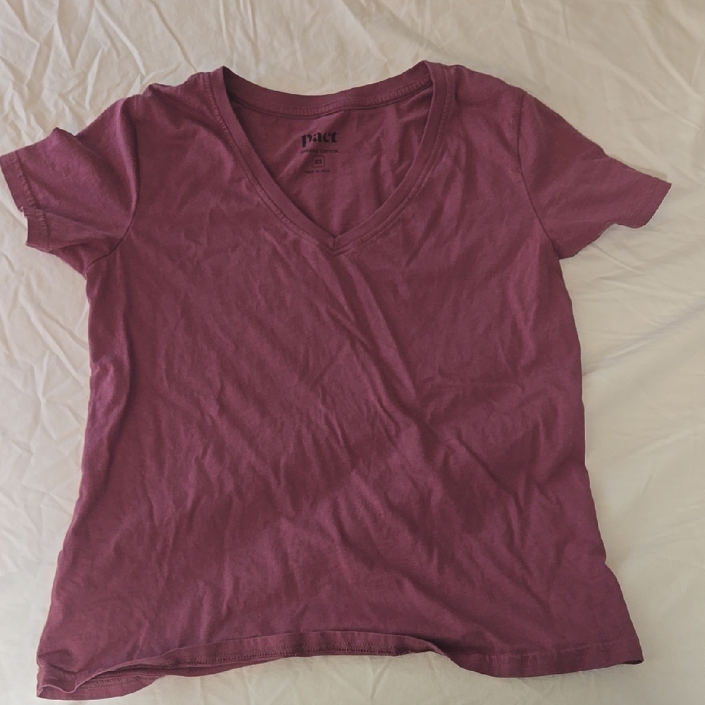 PACT Apparel Organic Softspun Tee in Mauve, Size XS